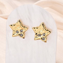 304 Stainless Steel Rhinestone Stud Earrings for Women&nbsp;EJEW-U052-02G