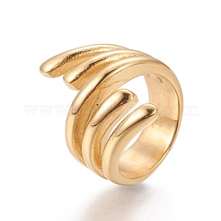 Ion Plating(IP) 304 Stainless Steel Finger Rings&nbsp;RJEW-E157-27G