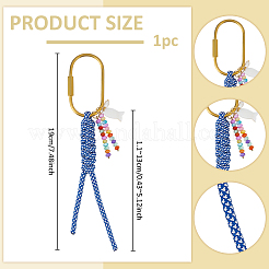 Braided Polyester Cord & Dyed Natural Shell Fish Rondelle Beaded Pendant Decorations&nbsp;HJEW-MA00049