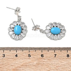 Brass Pave Cubic Zirconia Stud Earring Findings&nbsp;KK-C172-12P