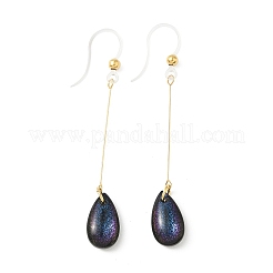 Electroplated 304 Stainless Steel Resin Dangle Earrings&nbsp;EJEW-Z129-06G-02