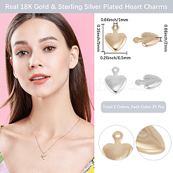 50Pcs 2 Colors Brass Charms&nbsp;KK-BBC0017-03