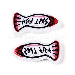 Printed Opaque Resin Beads&nbsp;RESI-N043-22D