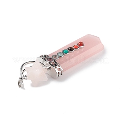 Chakra Themed Natural Rose Quartz Big Pendants&nbsp;G-L524-12P-01