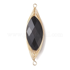 Faceted Glass Horse Eye Links Connector Charms&nbsp;PALLOY-JF04803