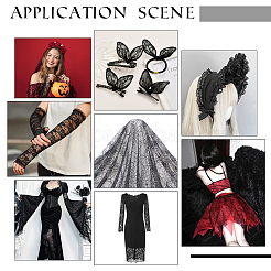 Halloween Spider Pattern Polyester Mesh Lace Fabric&nbsp;SENE-WH0003-04A