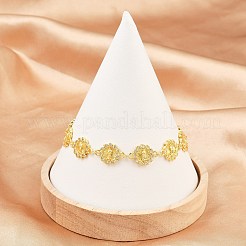 Virgin Mary Theme Brass Micro Pave Clear Cubic Zirconia Link Chain Bracelets for Women&nbsp;BJEW-A090-08B-G