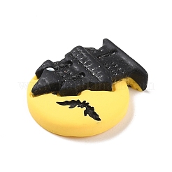 Moon with Castle Opaque Resin Cabochons&nbsp;RESI-F031-06