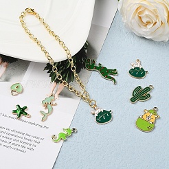 26Pcs 26 Style Light Gold Alloy Enamel Pendants&nbsp;ENAM-YW0001-79