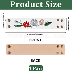 Embroidery Floral Imitation Leather Cord Bracelets&nbsp;BJEW-WH20007-08A