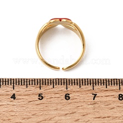 304 Stainless Steel Enamel Cuff Open Rings&nbsp;RJEW-E299-01B-G