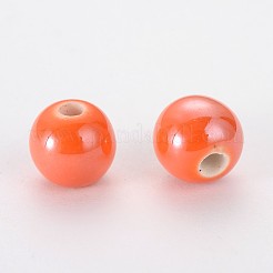 Glazed Porcelain Round Beads&nbsp;PORC-S489-6mm-M