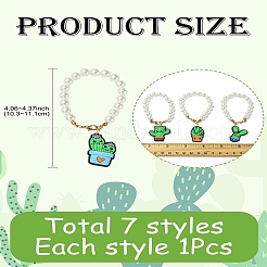 7Pcs 7 Styles Cactus PVC Plastic Cup Charms&nbsp;HJEW-CJ0001-19