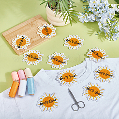 Sun with Word God is Good Polyester Clothing Patches&nbsp;PATC-WH0816-022