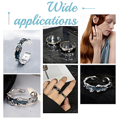 5Pcs Brass Wave Open Cuff Ring for Women&nbsp;RJEW-UN0002-33LG