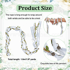 Alloy Tree of Life Cloth Leaf Trim Ribbon Party Decoration&nbsp;HJEW-OC00267