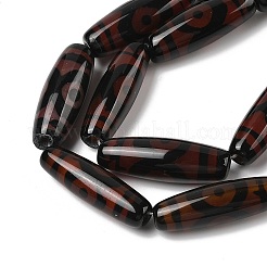 Natural Tibetan Agate 3-Eye dZi Beads Strands&nbsp;G-H087-B01-01