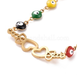 PVD Vacuum Plating 304 Stainless Steel Link Bracelet&nbsp;BJEW-B062-13G