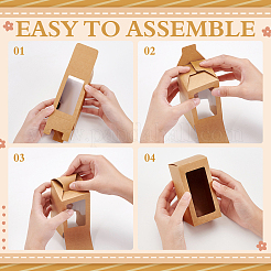 Kraft Paper Candy Boxes with PVC Clear Window&nbsp;CON-WH0097-07A-02A