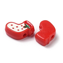 Christmas Decorations Theme Opaque Acrylic Bead with Enamel&nbsp;X-OACR-Z021-01F