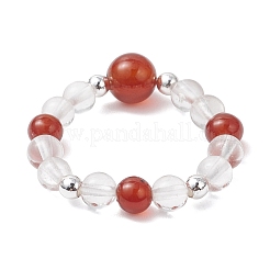 5Pcs Natural Grade A Quartz Crystal Rings&nbsp;RJEW-TA00223