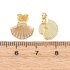 Brass Enamel Stud Earrings&nbsp;LS-EJEW-B152-01G-04