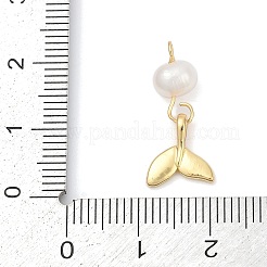 Natural Cultured Freshwater Pearl & Brass Pendants&nbsp;KK-U062-15G