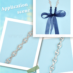 Metal Full Crystal Rhinestone Horse Eye Bridal Waist Belts for Wedding Dress&nbsp;AJEW-WH20080-65B-S