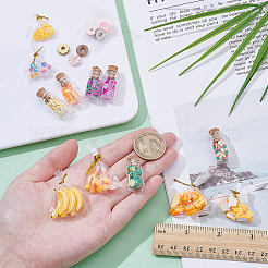 Mixed Shape Glass Bottle Miniature and Resin Mini Imitation Food Decoration&nbsp;DJEW-WR0001-07