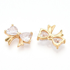 Brass Pave Clear Cubic Zirconia Charms&nbsp;KK-N254-166G