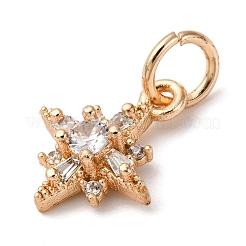 Brass Micro Pave Cubic Zirconia Pendants&nbsp;KK-D378-12G