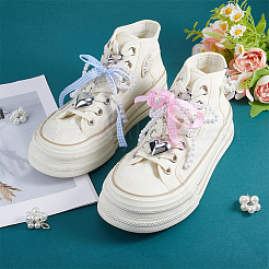 2Pcs 2 Colors Polyester with Zinc Alloy Keychain&nbsp;KEYC-GF0001-24