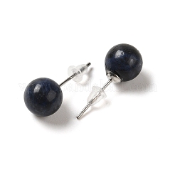 Natural Lapis Lazuli Stud Earrings&nbsp;LS-G-B075-02P-08