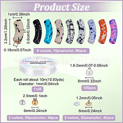DIY Curved Tube Acrylic Beads Bracelet Making Kits&nbsp;DIY-NB0013-08