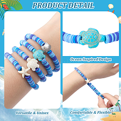16Pcs 4 Style Handmade Polymer Clay Bead Bracelets&nbsp;BJEW-DR00020