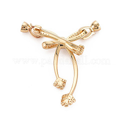 Brass Micro Pave Clear Cubic Zirconia Brooch Findings&nbsp;KK-S356-612-NF