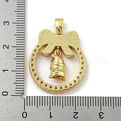 Christmas Brass Micro Pave Cubic Zirconia Pendants&nbsp;KK-H468-01E-02G