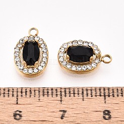 304 Stainless Steel Cubic Zirconia Charms&nbsp;STAS-OY004-01G-02