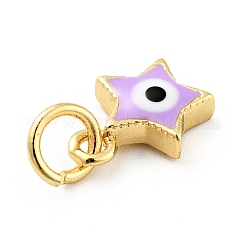 Rack Plating Brass Enamel Charms&nbsp;KK-G387-06G