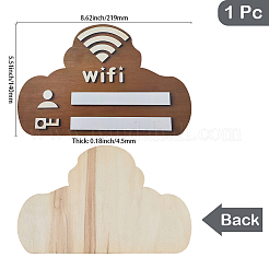 Wood Guest WiFi Sign&nbsp;AJEW-WH20098-004A