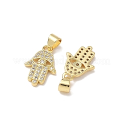 Brass Micro Pave Cubic Zirconia Pendants&nbsp;KK-Q068-46G
