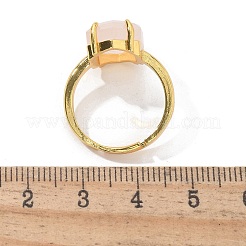 Hexagon Natural Rose Quartz Finger Rings&nbsp;RJEW-B113-02G-04