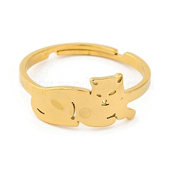 Animal 201 Stainless Steel Adjustable Rings for Women&nbsp;RJEW-D082-05I