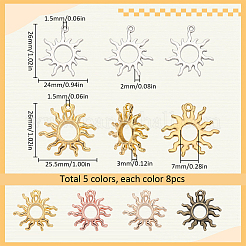 40Pcs 5 Styles Alloy Pendant Cabochon Settings&nbsp;FIND-SC0008-49