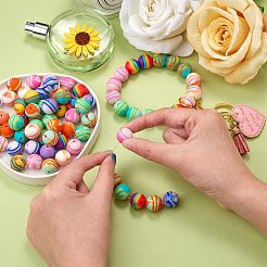 WEWAYSMILE 70Pcs 7 Styles 15mm Silicone Round Beads Making Kit&nbsp;JX487A
