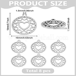 8Pcs 201 Stainless Steel Pendants&nbsp;STAS-LP0003-65