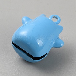 Lucky Cat Shapes Baking Paint Brass Pendants&nbsp;KK-WH0081-69C