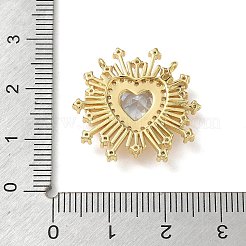 Brass Micro Pave Clear Cubic Zirconia Pendants&nbsp;CU-CBA4231-08G