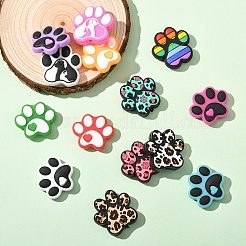 14Pcs 14 Styles Dog Paw Print Food Grade Eco-Friendly Silicone Beads&nbsp;SIL-YW0002-02