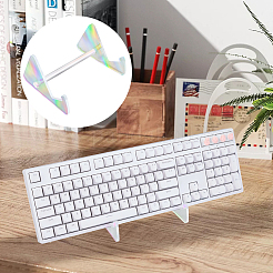 1-Tier Acrylic Keyboard Display Stands with Platinum Plated Iron Supports&nbsp;ODIS-WH20015-06A-03